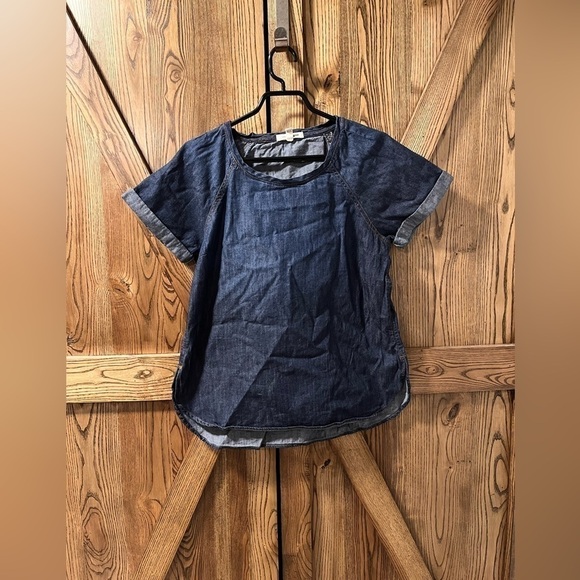 LIFE in progress chambray short sleeve top M - Picture 3 of 7
